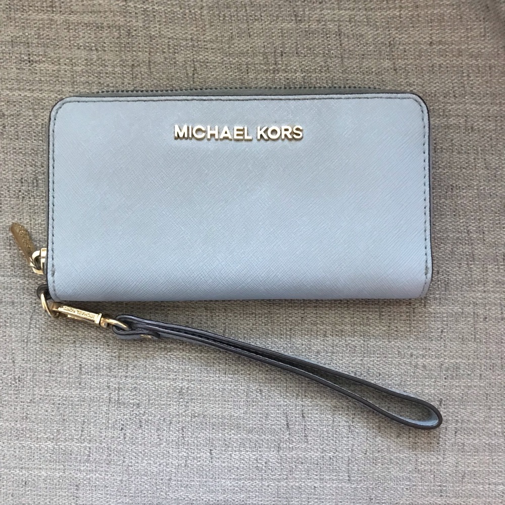 Pale Blue/Periwinkle Michael Kors Small Wristlet